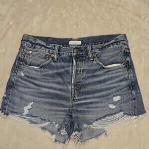 AE77 Women’s Classic Short Selvedge Denim Cutoff Shorts Size 12 FrayedDistressed